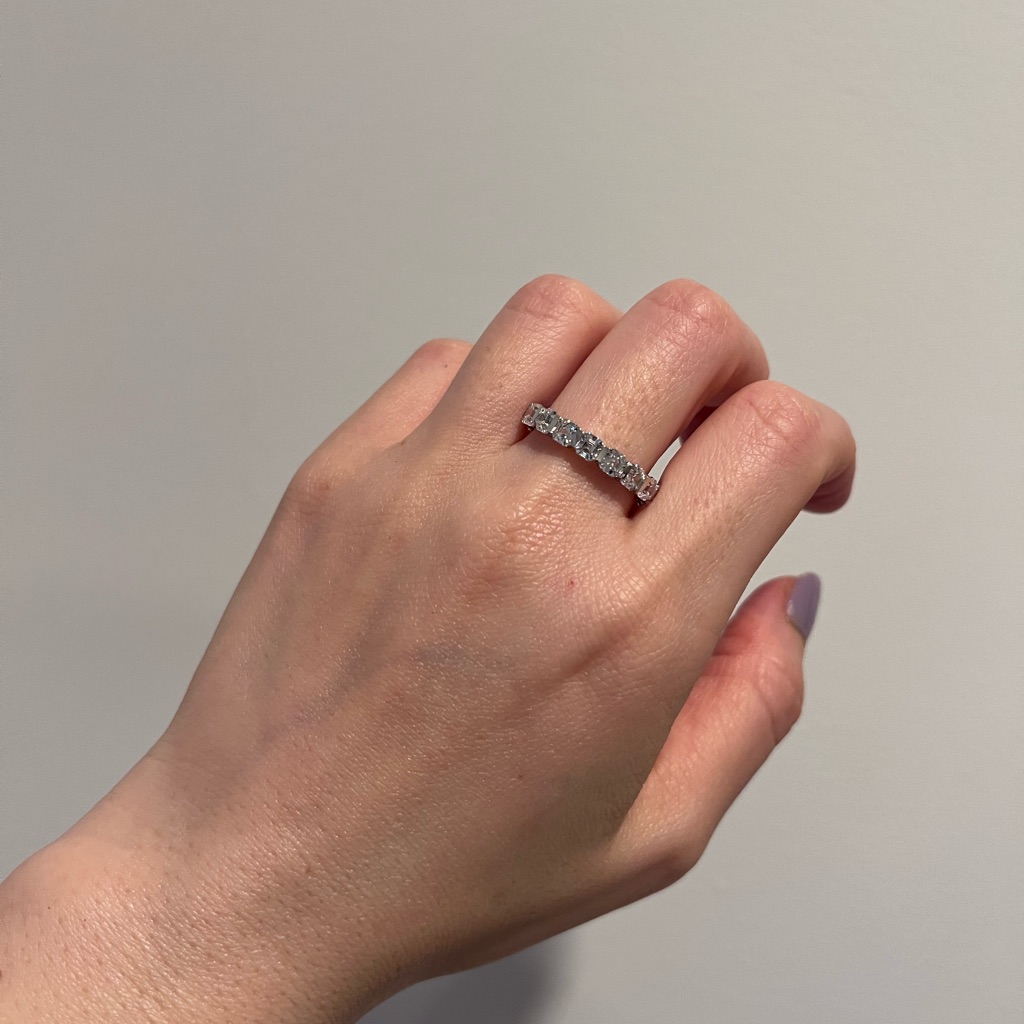 Nwt Diamonique 14k White Gold Diamond Wedding Band Ring